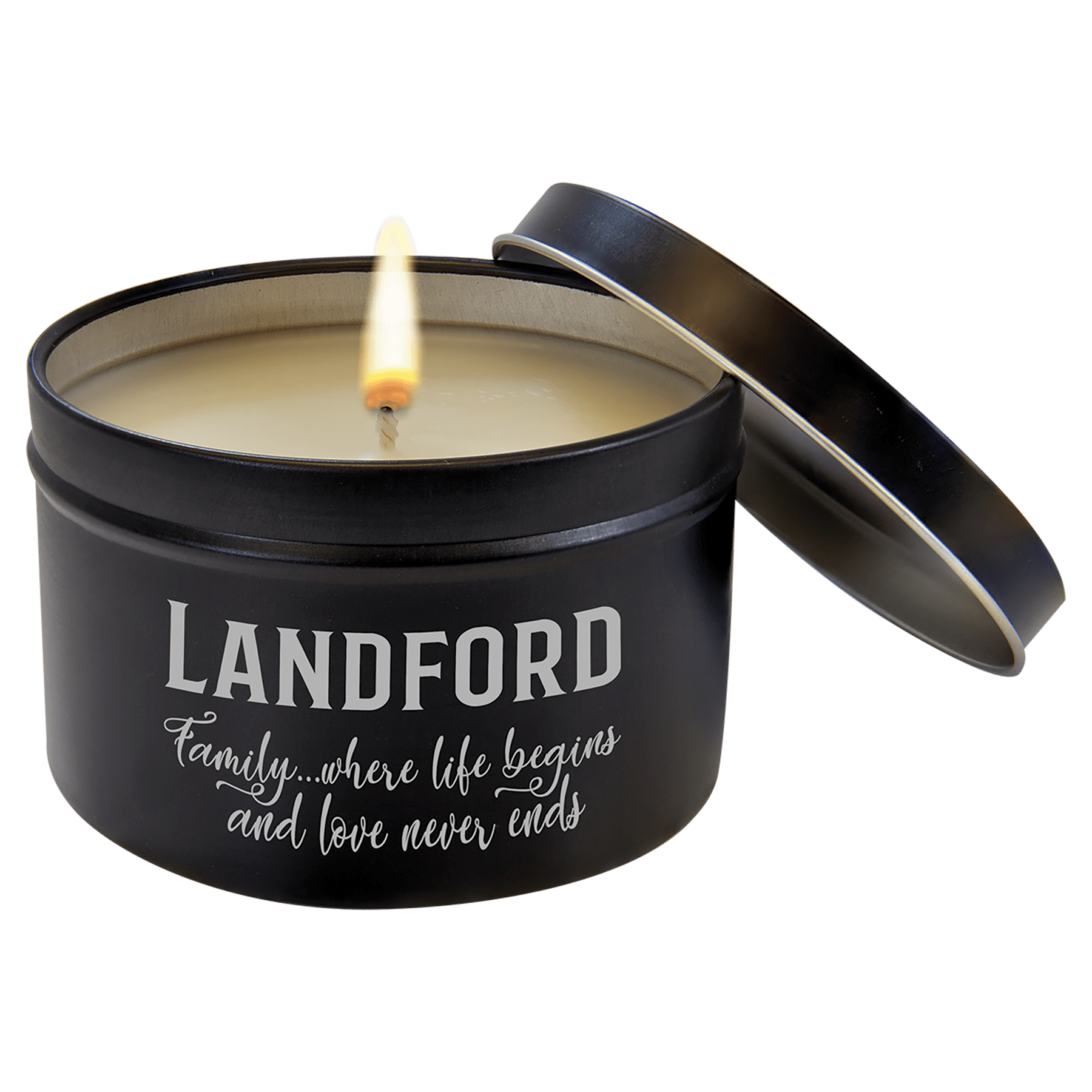 8 oz. Peony Rose Candle in a Black Metal Tin