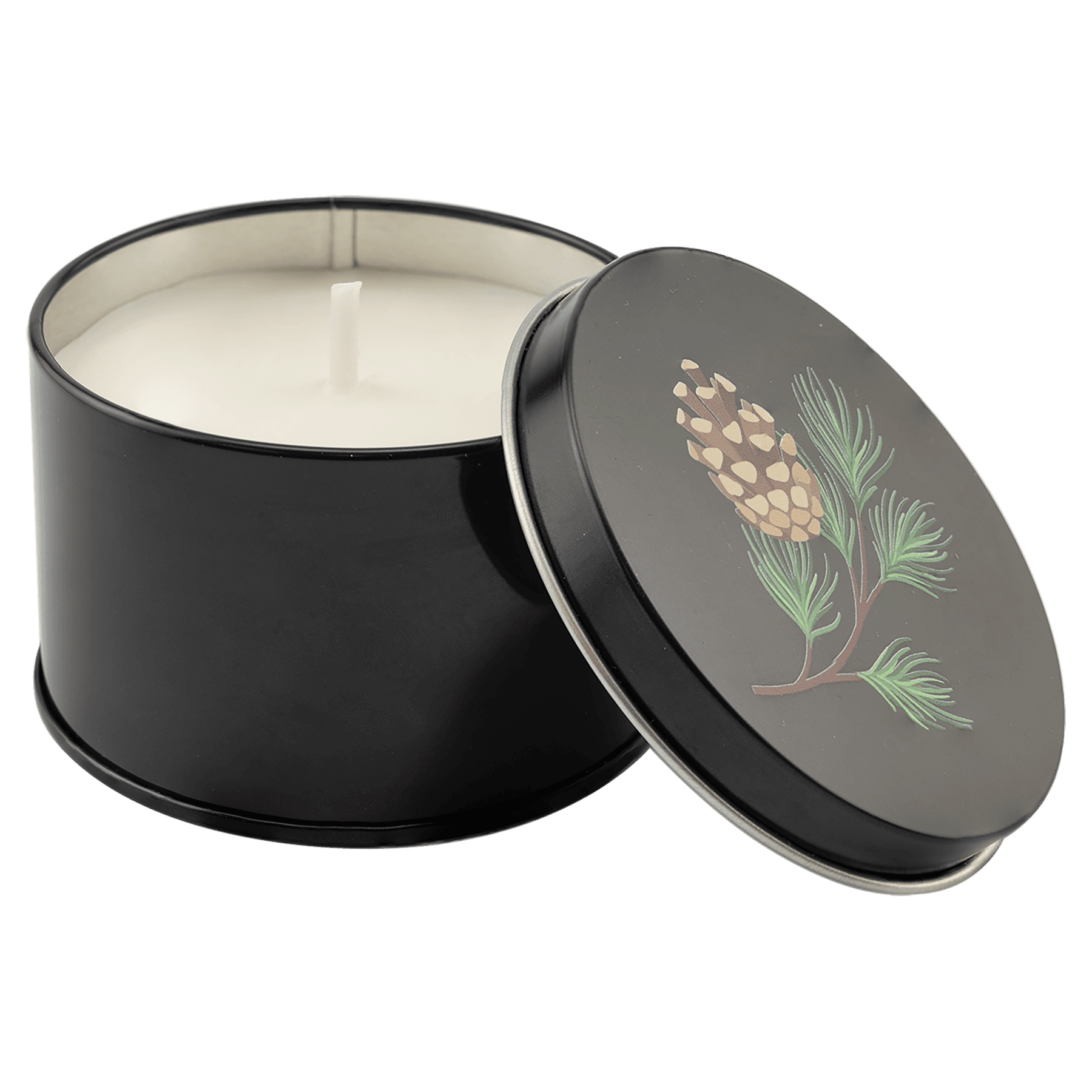 5.3 Oz. Trim the Tree Candle In a Black Metal Tin