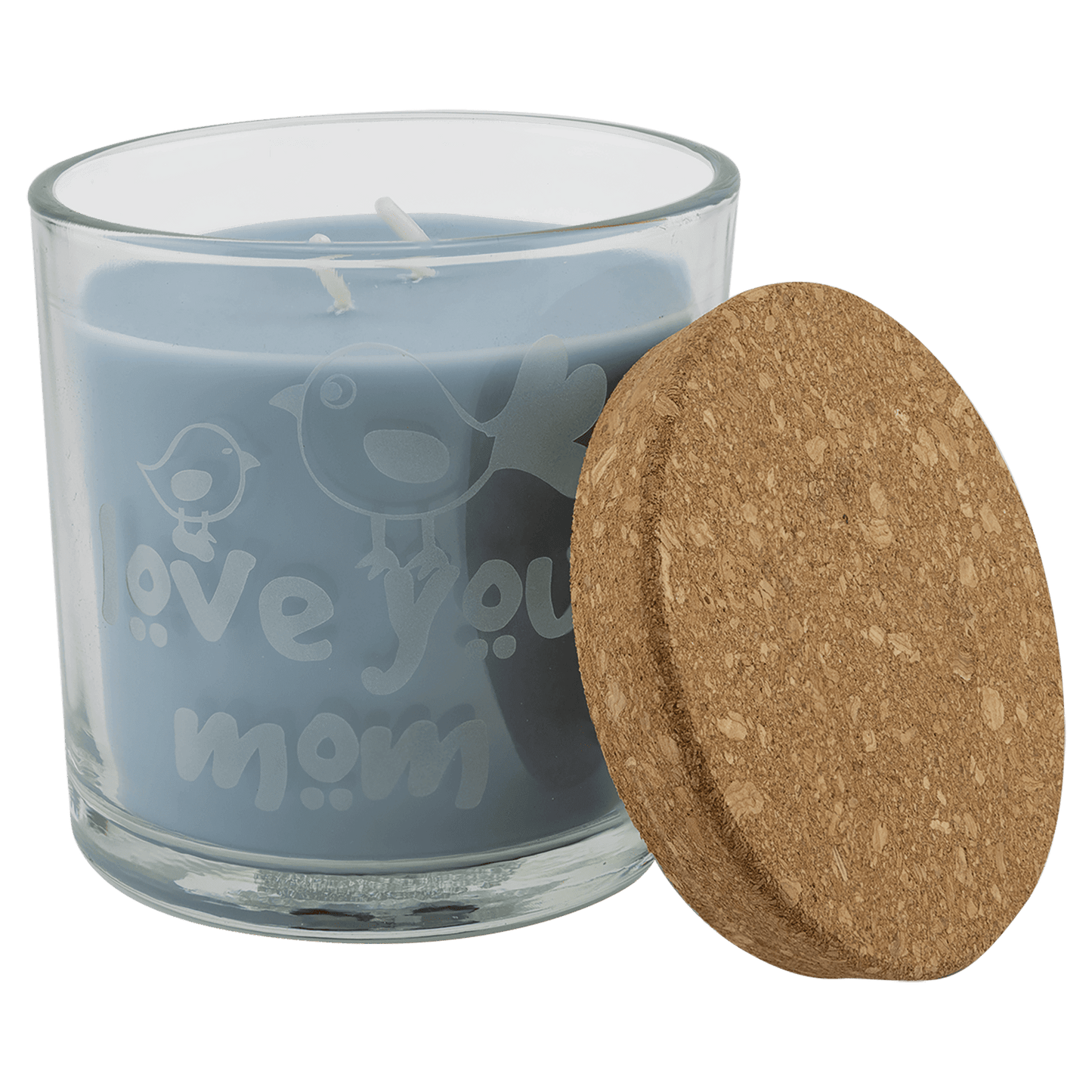 14 Oz. Crisp Linen Candle In a Glass Holder with Cork Lid