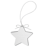 Clear Star Glass Ornament with Silver 3 1/4" String