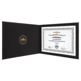 Black/Gold 9" x 12" Laserable Leatherette Certificate Holder for 8 1/2" x 11"