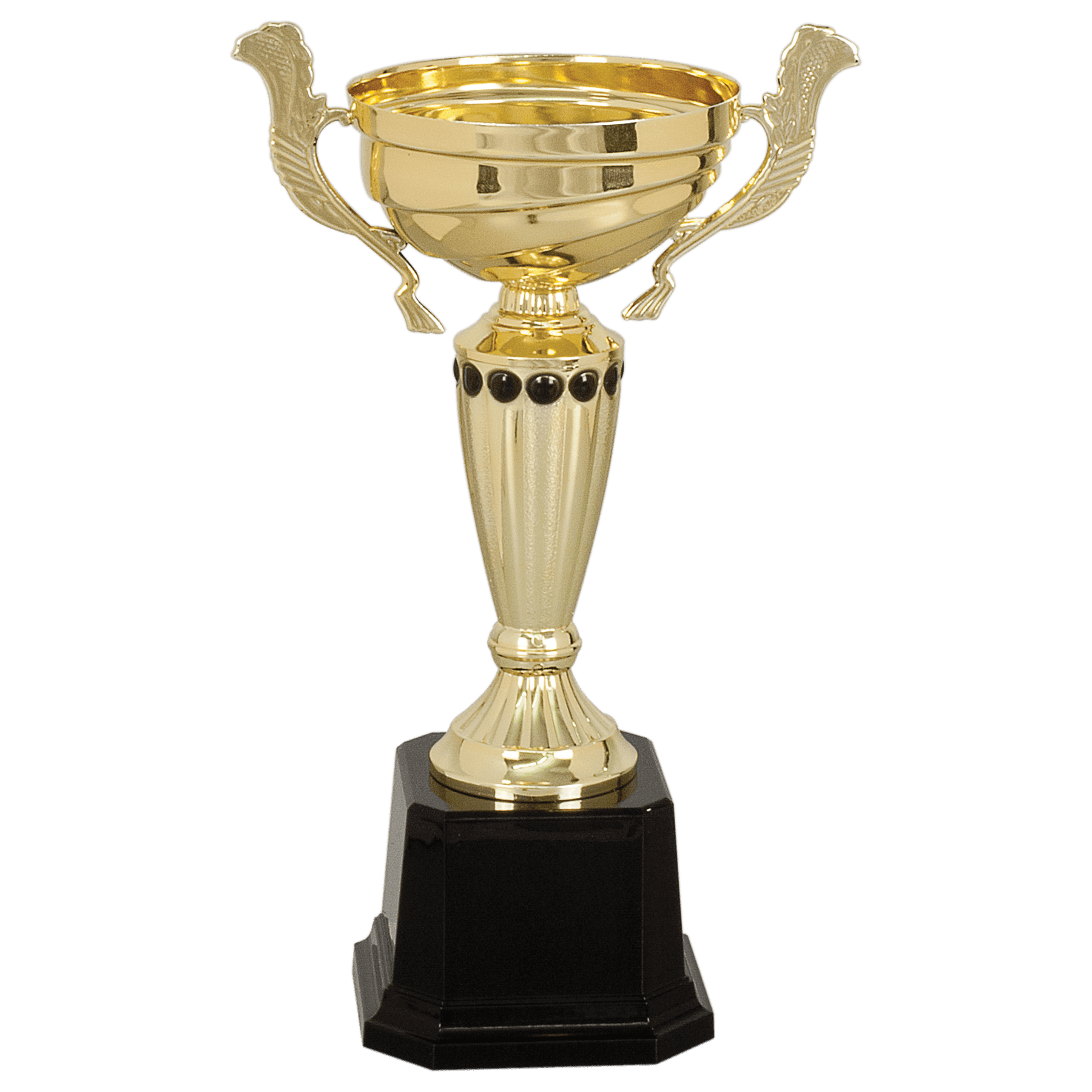 Gold 2 10" Completed Metal Cup Trophy on Plastic Base