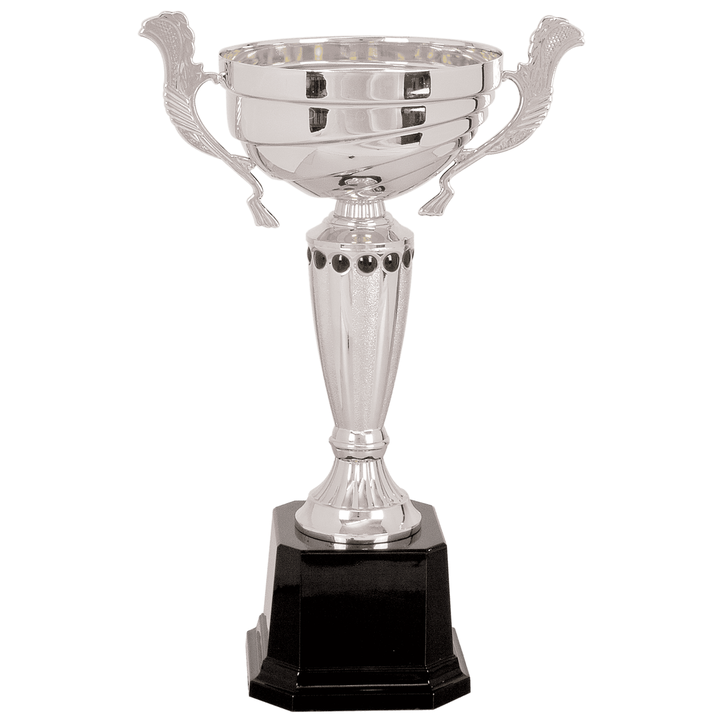 Silver 2 13" Completed Metal Cup Trophy on Plastic Base