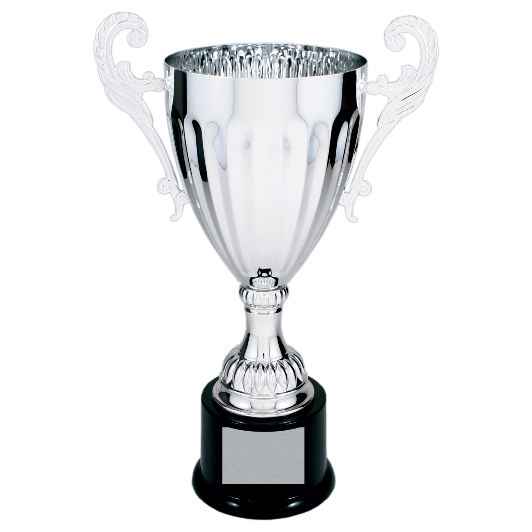 Silver 12" Completed Metal Cup Trophy on Plastic Base