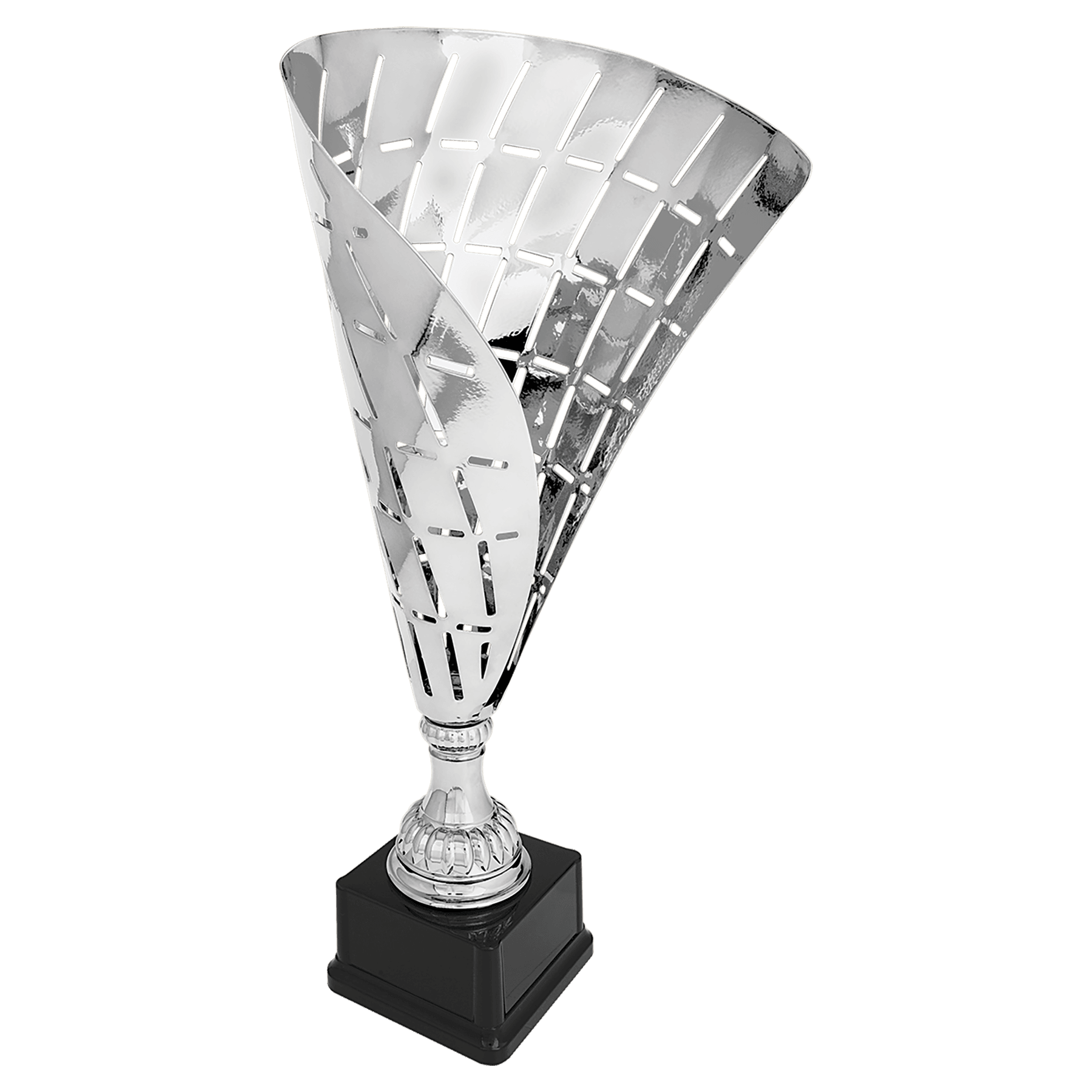 Silver 18" Metal Flag Cup on Plastic Base