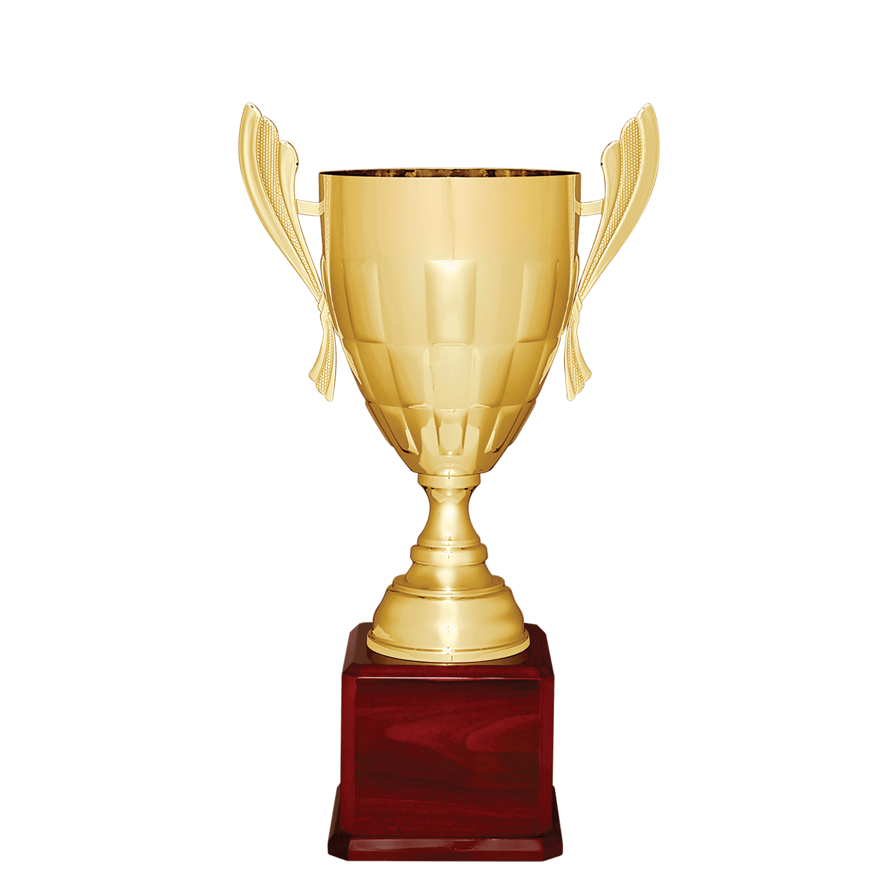 Gold Completed Metal Cup Trophy on Rosewood Royal 24 3/4" Piano Finish Base