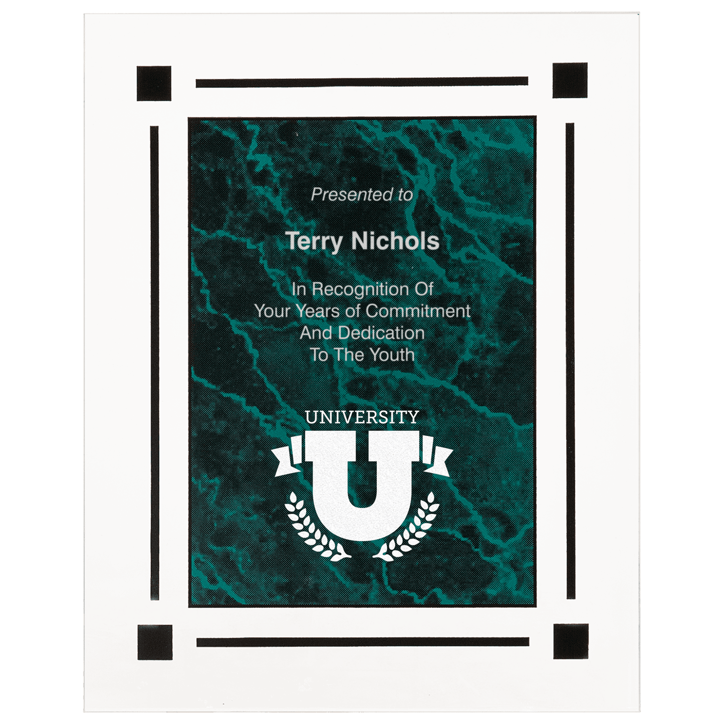 Green 8" x 10" Marble Acrylic Plaq