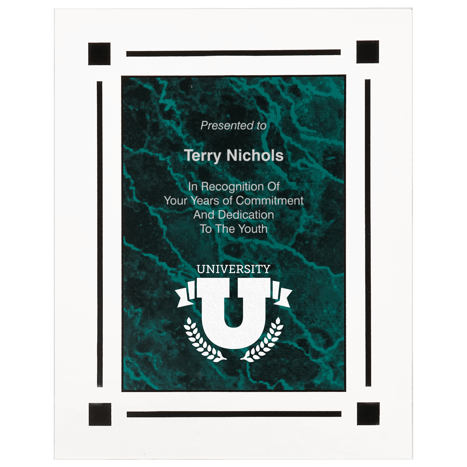 Green 8" x 10" Marble Acrylic Plaq
