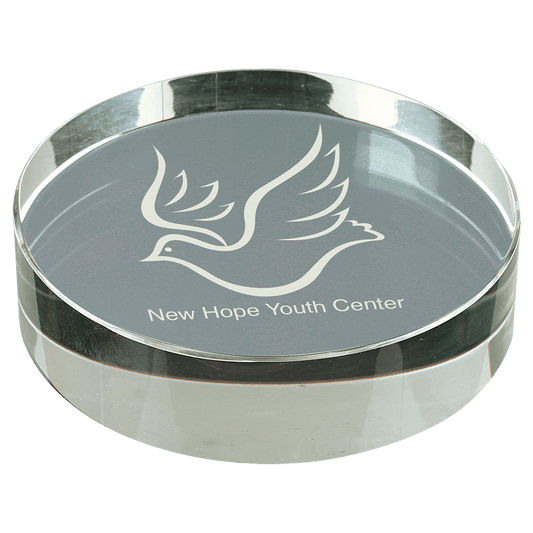 3 1/8" Crystal Round Paperweight