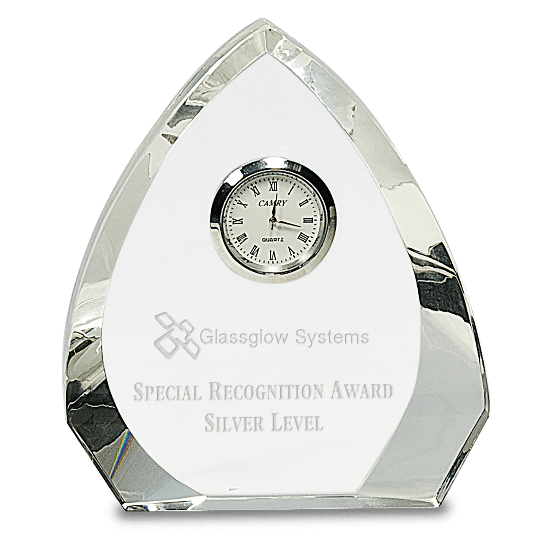 5 1/2" Clear Crystal Arch with Clock