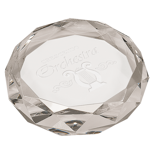 3" Clear Round Crystal Paperweight