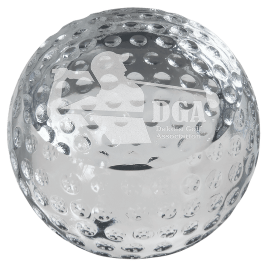 3 1/8" Crystal Golf Ball Paperweight