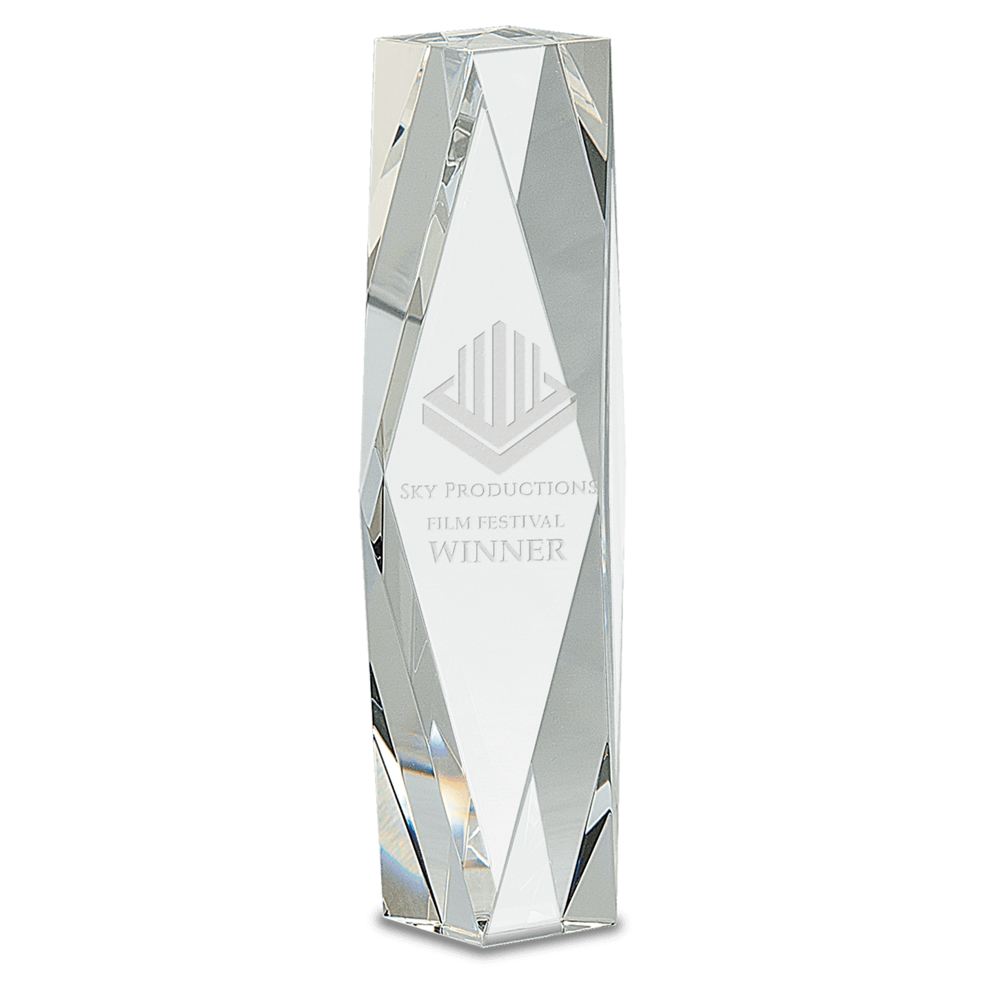 10" Clear Crystal Facet Tower
