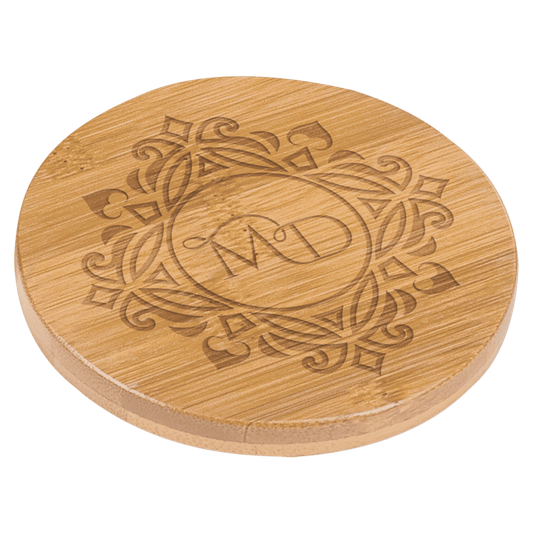 3 1/2" Round Bamboo Coaster