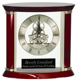 Silver 7 3/4" Executive & Rosewood Piano Finish Clock