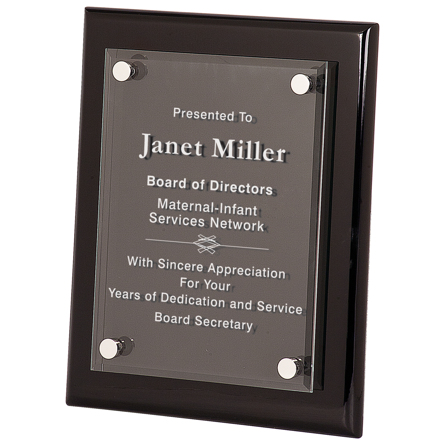 Black 8" x 10" Piano Finish Floating Acrylic Plaque