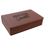 Football 6 oz. Laserable Leatherette Flask Gift Set