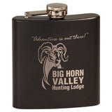 Matte Black Laserable Stainless Steel 6 oz. Flask