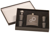 Matte Black Flask Set in Black 6 oz. Presentation Box