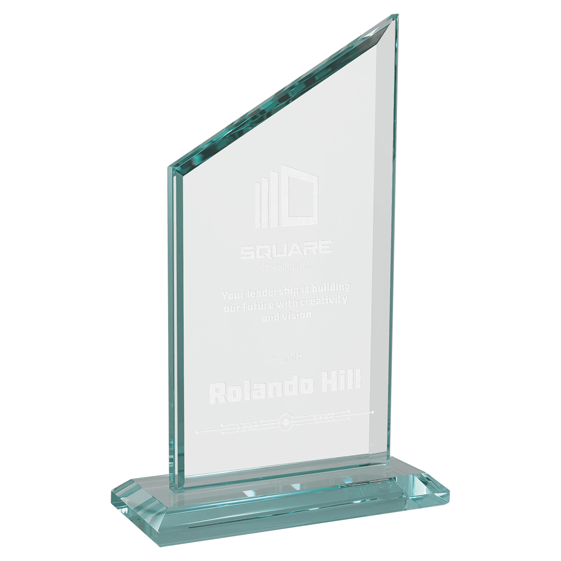 4 3/4 x 7 1/2" Zenith Series Glass Award