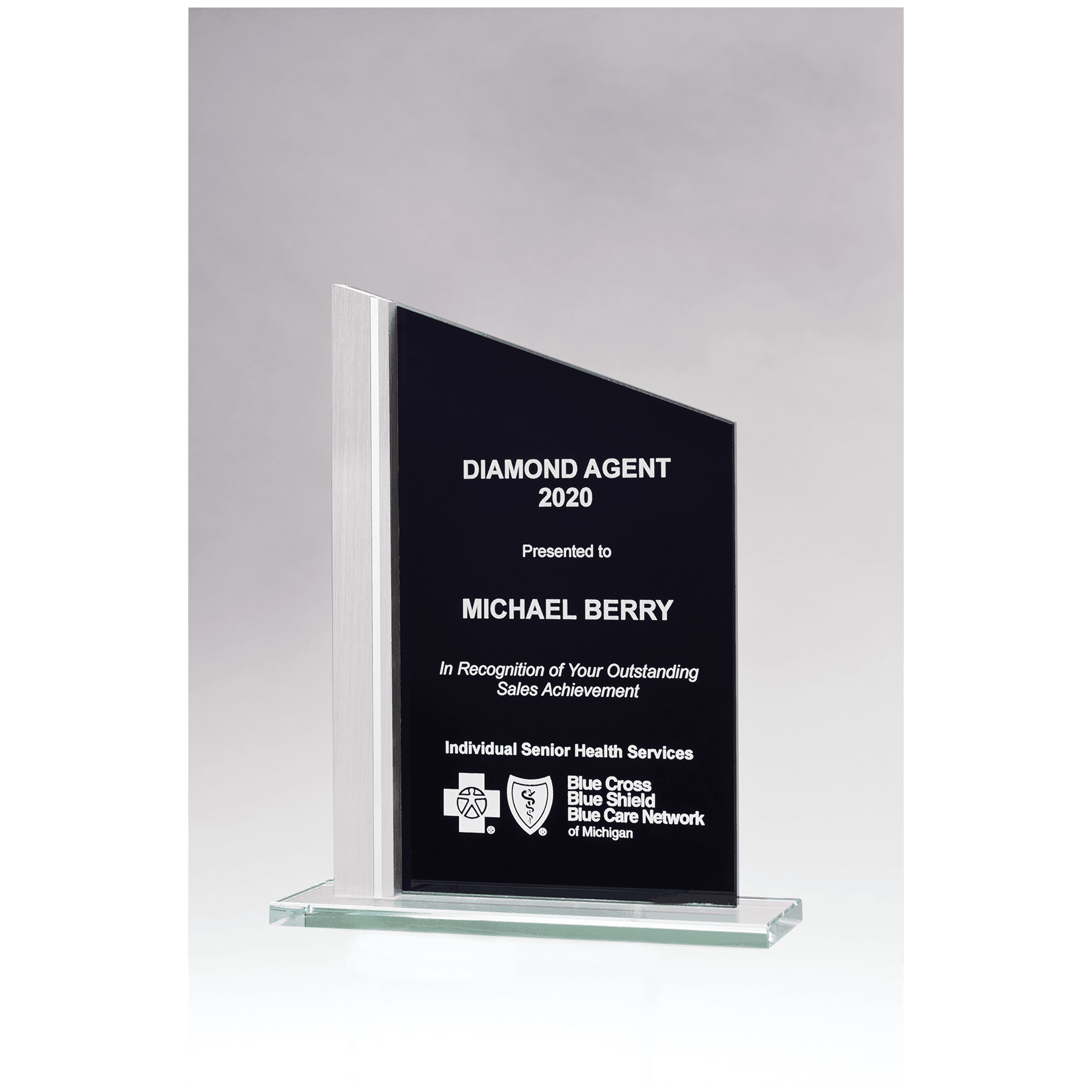 6 1/8" x 9 3/4" Zenith Series Black Silkscreened Glass with Brushed        Aluminum