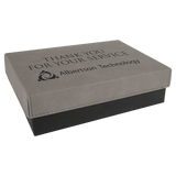 Gray 7 3/8" x 5 3/4" Gift Box with Laserable Leatherette Lid