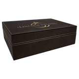 Black/Gold 12 1/4" x 8 1/4" Laserable Leatherette Premium Gift Box
