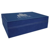 Blue/Silver 12 1/4" x 8 1/4" Laserable Leatherette Premium Gift Box