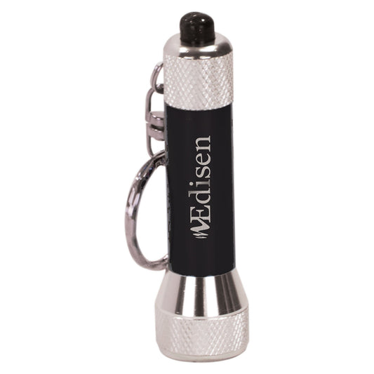 Black 2 3/4" 5-LED Laserable Flashlight with Keychain