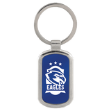 Blue 1 1/8" x 1 7/8" Laserable Rectangle Keychain