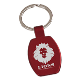 Red 1 5/8" Laserable Rectangle Keychain