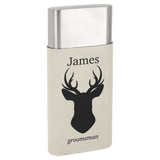 White Laserable Leatherette Cigar Case with Cutter