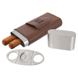 Football Laserable Leatherette Cigar Case with Cutter