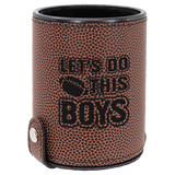 Football Laserable Leatherette Dice Cup with 5 Dice