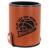 Basketball Laserable Leatherette Dice Cup with 5 Dice