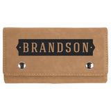 Light Brown Laserable Leatherette Card & Dice Set