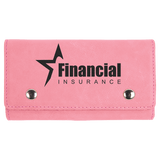 Pink Laserable Leatherette Card & Dice Set