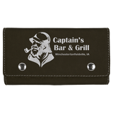 Black/Silver Laserable Leatherette Card & Dice Set