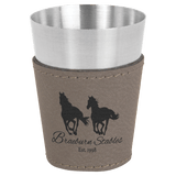 Gray Laserable Leatherette & Stainless Steel 2 oz. Shot Glass