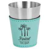 Teal Laserable Leatherette & Stainless Steel 2 oz. Shot Glass