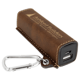 Rustic/Gold Laserable Leatherette 2200 mAh Power Bank with USB Cord