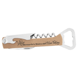 Light Brown Laserable Leatherette Wine Bottle Opener