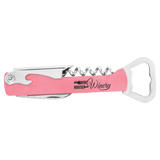 Pink Laserable Leatherette Wine Bottle Opener