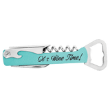 Teal Laserable Leatherette Wine Bottle Opener