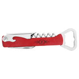 Red Laserable Leatherette Wine Bottle Opener