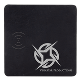 Black/Silver 8" x 8" Laserable Leatherette Phone Charging Mat