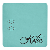 Teal 8" x 8" Laserable Leatherette Phone Charging Mat