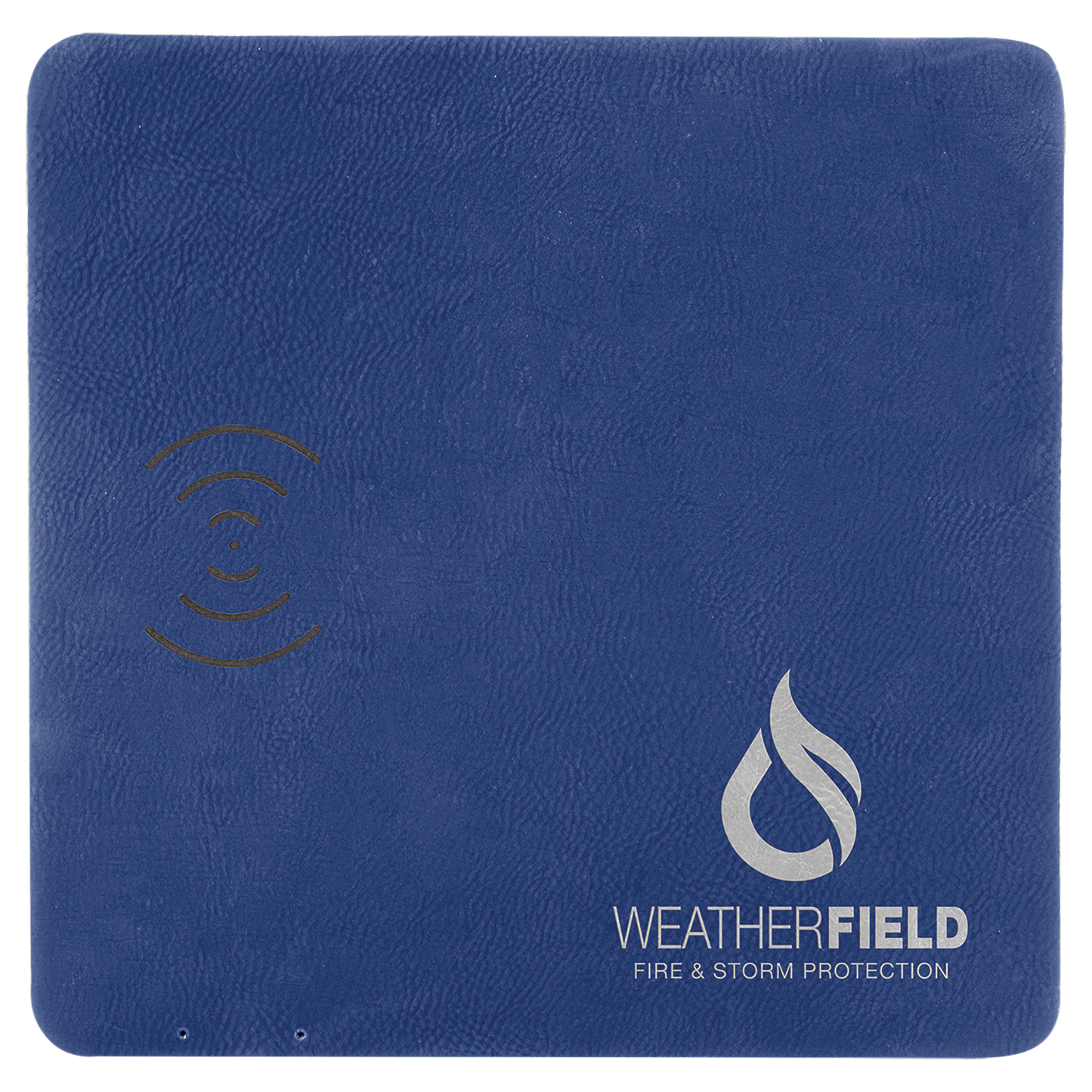 Blue/Silver 8" x 8" Laserable Leatherette Phone Charging Mat