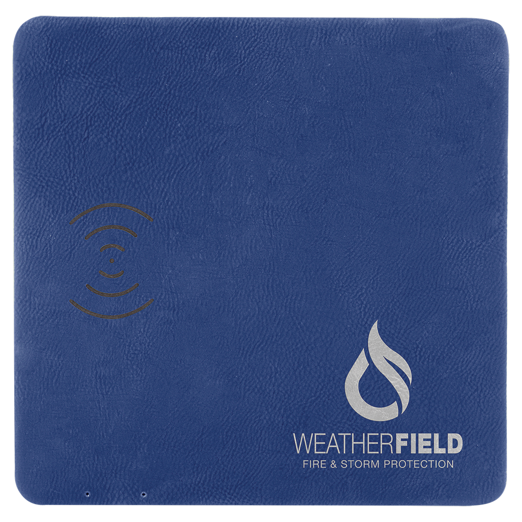 Blue/Silver 8" x 8" Laserable Leatherette Phone Charging Mat