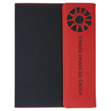 Red Laserable Leatherette / Black 7" x 9" Canvas Portfolio with Notepad